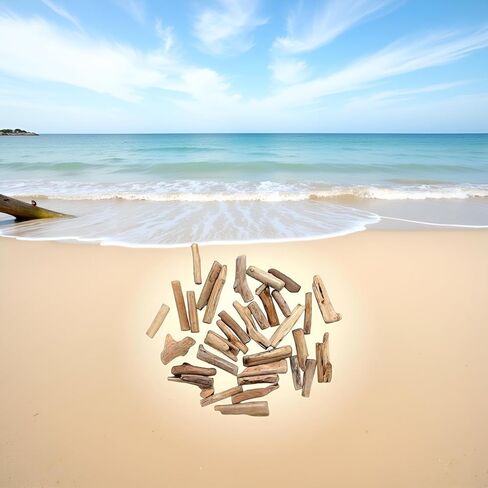 20 Pcs Natural Driftwood Pieces Branch Slices Craft Sticks Beach Decor for for DIY, Craft Sticks, Craft Supplies in Kuwait