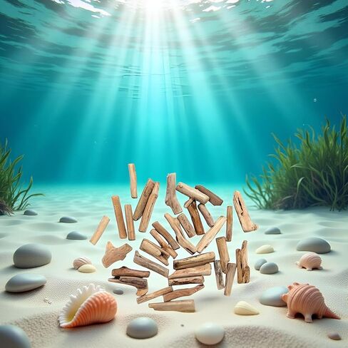 20 Pcs Natural Driftwood Pieces Branch Slices Craft Sticks Beach Decor for for DIY, Craft Sticks, Craft Supplies in Kuwait