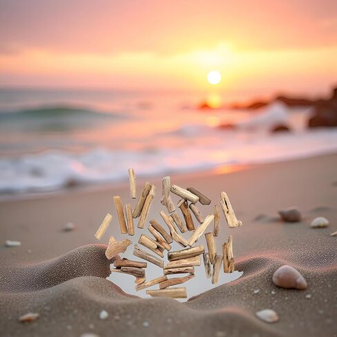 20 Pcs Natural Driftwood Pieces Branch Slices Craft Sticks Beach Decor for for DIY, Craft Sticks, Craft Supplies in Kuwait
