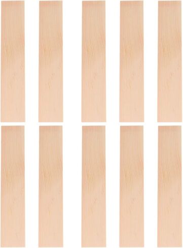 SEWACC 10pcs Rectangle Wood Boards Natural Pine Wood Rectangle Board Panel Unfinished Wood Boards Sheets Carving Blocks for Arts Crafts DIY Projects in Kuwait