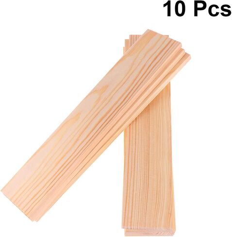 SEWACC 10pcs Rectangle Wood Boards Natural Pine Wood Rectangle Board Panel Unfinished Wood Boards Sheets Carving Blocks for Arts Crafts DIY Projects in Kuwait