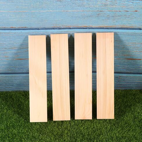 SEWACC 10pcs Rectangle Wood Boards Natural Pine Wood Rectangle Board Panel Unfinished Wood Boards Sheets Carving Blocks for Arts Crafts DIY Projects in Kuwait