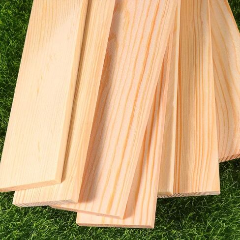 SEWACC 10pcs Rectangle Wood Boards Natural Pine Wood Rectangle Board Panel Unfinished Wood Boards Sheets Carving Blocks for Arts Crafts DIY Projects in Kuwait
