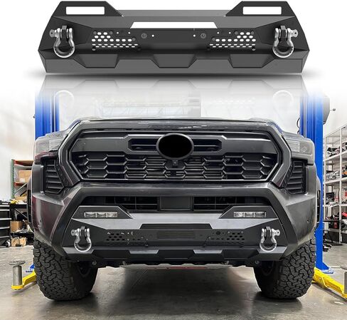 المصد الأمامي متوسط ​​العرض CPW مناسب لسيارة Toyota Tacoma 2024 2025 2026، مصد أمامي من الفولاذ شديد التحمل مع أغلال ومستشعر مسافة الحديقة/دليل كابل الونش/فتحة تثبيت الترخيص، متوافق مع ضوء الضباب OEM in Kuwait