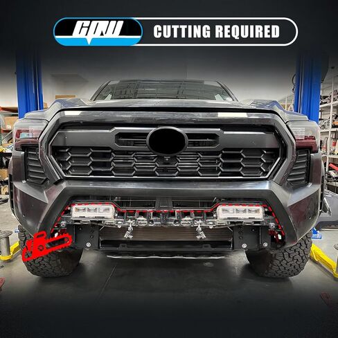 المصد الأمامي متوسط ​​العرض CPW مناسب لسيارة Toyota Tacoma 2024 2025 2026، مصد أمامي من الفولاذ شديد التحمل مع أغلال ومستشعر مسافة الحديقة/دليل كابل الونش/فتحة تثبيت الترخيص، متوافق مع ضوء الضباب OEM in Kuwait
