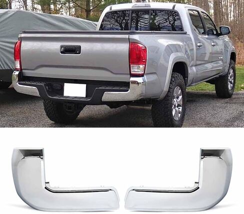 Super White Pair Rear Bumper Cover W/O Sensor Hole Compatible with 2016-2023 Toyota Tacoma Pickup Driver & Passenger Side Rear Bumper Ends Replace for 52156-04010, 52155-04010 in Saudi Arabia