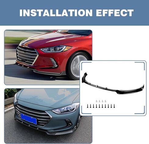 Front Bumper for Hyundai Elantra Sedan Limited/SE/Sport/Value Edition 2016-2020,for Hyundai Elantra Sedan Eco 2017-2020, for Elantra Sedan GL/L 2016-2018,Front Lip Glossy Black in Saudi Arabia