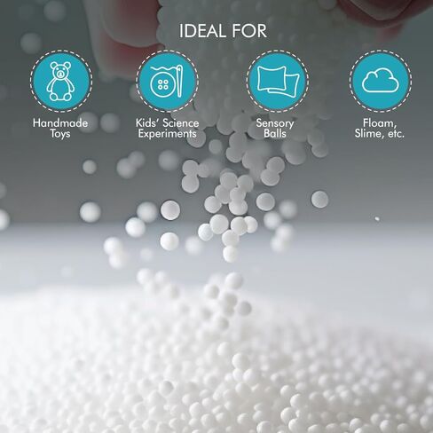 Fairfield Poly-Fil Poly Beads, Premium Polystyrene Stuffing Beads, Stuffing for Stuffed Animals, Ideal for Floam and Slime, Bean Bag Filler, White, 2.8-Ounce Bag in Saudi Arabia