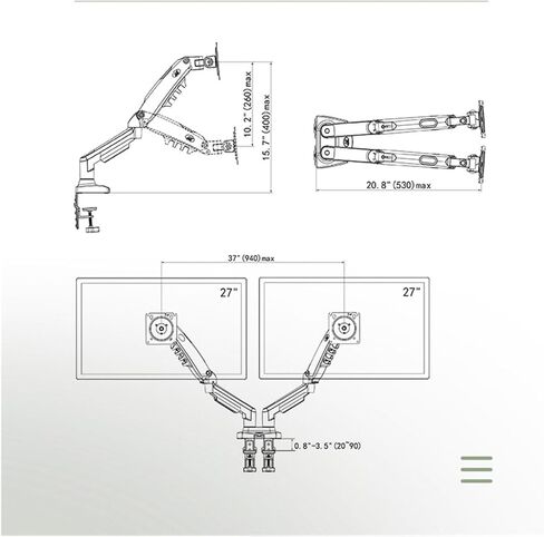 F160 Dual Screen Monitor Stand Computer arm in Kuwait
