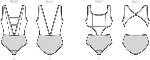 Simplicity SS9609A Misses' Two-piece and One-piece Swimsuit Sewing Pattern Packet, Design Code S9609, Sizes X-Small to 4XL in Kuwait