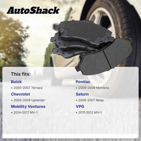 AutoShack Rear Ceramic Brake Pad Set for Chevrolet, Pontiac, Buick & Saturn, Uplander 2005-2009 Montana 2005-2009 Terraza 2005-2007 Relay 2005-2007, FWD AWD V6 3.5L 3.9L in Kuwait