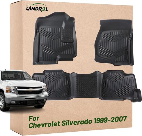 Car Floor Mats Replacement for Chevrolet Silverado 1999-2007/ GMC Sierra 1500 2500 3500 Crew Cab 1999-2007/ Escalade Suburban Yukon XL 2000-2006 Durable Waterproof Custom Fit Liners in Saudi Arabia