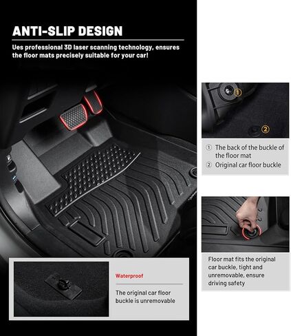 Car Floor Mats Replacement for Chevrolet Silverado 1999-2007/ GMC Sierra 1500 2500 3500 Crew Cab 1999-2007/ Escalade Suburban Yukon XL 2000-2006 Durable Waterproof Custom Fit Liners in Saudi Arabia