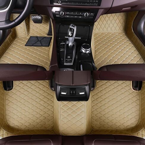Car Floor Mats Fit for Buick Lacrosse 2009-2015, Waterproof and Non-Slip Floor Mats, Customizable Floor Mat, Durable All-Weather Car Floor Mat.(Beige with Beige Lines) in Saudi Arabia