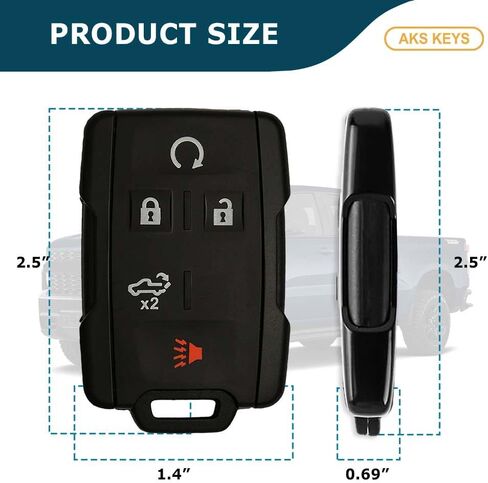 Replacement for Chevrolet GMC Key Fob 5 Buttons That Use FCC M3N-32337200 and Part Number 84209236 / 84312372 Compatible with 2019 - 2022 Silverado Sierra in Saudi Arabia