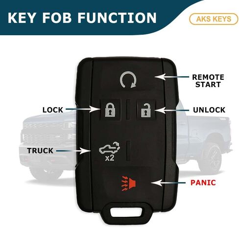 Replacement for Chevrolet GMC Key Fob 5 Buttons That Use FCC M3N-32337200 and Part Number 84209236 / 84312372 Compatible with 2019 - 2022 Silverado Sierra in Saudi Arabia