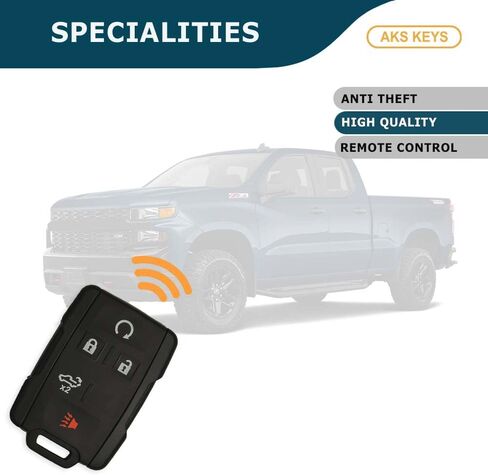 Replacement for Chevrolet GMC Key Fob 5 Buttons That Use FCC M3N-32337200 and Part Number 84209236 / 84312372 Compatible with 2019 - 2022 Silverado Sierra in Saudi Arabia
