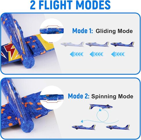 3 Pack Foam Airplane Launcher Toys, 2 Flight Modes, Airplane Gliders for Kids, Outdoor Flying Toy, Birthday Gifts for or 3 4 5 6 7 8-12 Years Old, Party Supplies(Red) in Saudi Arabia