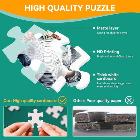 4-Pack 100 Piece Puzzles for Kids, Animal & Food Theme Large Piece Puzzles for Elderly, Dementia & Alzheimer’s Activities for Adults and Kids Ages 6-10, 15 x 10.2 in in Saudi Arabia