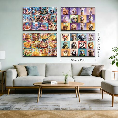 4-Pack 100 Piece Puzzles for Kids, Animal & Food Theme Large Piece Puzzles for Elderly, Dementia & Alzheimer’s Activities for Adults and Kids Ages 6-10, 15 x 10.2 in in Saudi Arabia