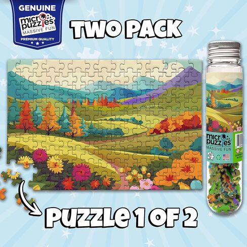 أحجية الصور المقطوعة الصغيرة "الحقول والزهور" من MicroPuzzles - عبوة من قطعتين - جيب زهور مكون من 150 قطعة مقاس 4 × 6 في هدية ألغاز | صنع في الولايات المتحدة الأمريكية | الأعمال الصغيرة in Kuwait