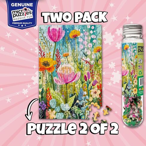 أحجية الصور المقطوعة الصغيرة "الحقول والزهور" من MicroPuzzles - عبوة من قطعتين - جيب زهور مكون من 150 قطعة مقاس 4 × 6 في هدية ألغاز | صنع في الولايات المتحدة الأمريكية | الأعمال الصغيرة in Kuwait