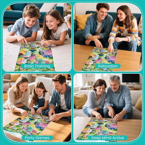 300 Piece Puzzles for Adult,Colourful New England Village Jigsaw Puzzle for Adults Kids Seniors,Scenic Springtime Family Scene,Interlock Perfectly No Dust,Challenging Family Activity Gifts,20.5 * 15In in Saudi Arabia