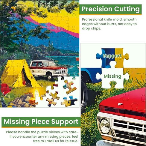 500 Piece Puzzles for Adults, Family Day At The Lake Puzzle for Teens Adults Elderly, Car Camping Jigsaw Puzzle 500 Pieces, Recycled Cardboard Challenging Puzzle for Game Nights Home Decor 20.5x15 in in Saudi Arabia