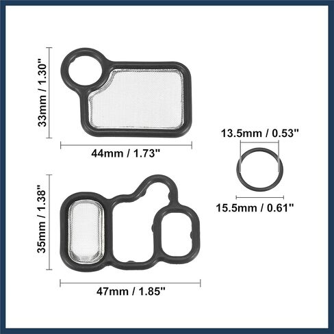 VTEC Solenoid Gasket Spool Valve Filter Screen Fit for Honda CRV with O-Ring - Pack of 3 Black Stylish Design in Kuwait