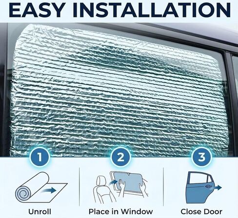 Custom Fit Rear Seat Side Window Sunshade for 2019-2025 Toyota RAV4 – Set of 2 | Reflective UV Heat Shield | Real Aluminum Foil in Kuwait