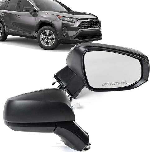 Passenger Right 3Pins Side Mirror Assembly Replace for Toyota RAV4 2019 2020 2021 2022 2023 2024, Non-Heated, Manual Folding, Power Adjustable, Replace 8791042E31, Black in Kuwait