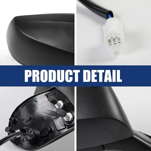 Passenger Right 3Pins Side Mirror Assembly Replace for Toyota RAV4 2019 2020 2021 2022 2023 2024, Non-Heated, Manual Folding, Power Adjustable, Replace 8791042E31, Black in Saudi Arabia