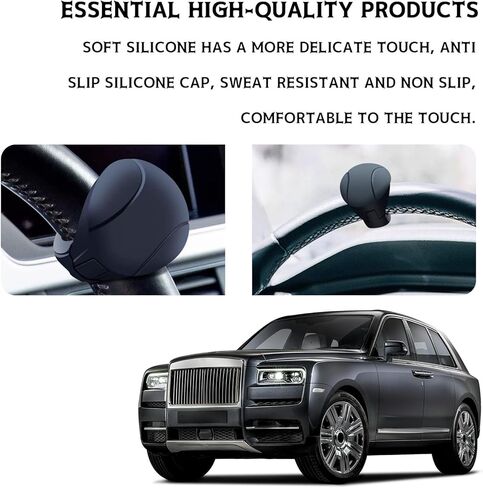 Steering Wheel Spinner Knob, 360° Rotation Steering Wheel Knob Power Handle with Non Slip Silicone Grip, Smooth Silent Bearing Control, Universal Fit for Cars Trucks SUVs, Car Accessories (Black) in Saudi Arabia