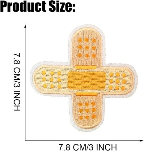 6 Pcs Bandaid-Shaped Iron on Patches 3 Inch Cute Band Aid Sew or Iron on Patch Embroidered Applique Patches for Clothing, Biker Jackets, Jeans, Hats, Backpacks Arts Craft Sew Making in Saudi Arabia