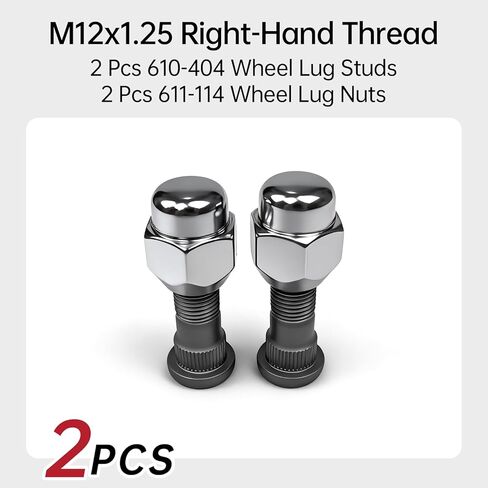 2 Pack M12x1.25 Wheel Lug Nut 611-114 + Wheel Studs Set Compatible with Nissan Altima Xterra Frontier Maxima Murano Pathfinder Rogue Sentra, Infiniti M35 M45 G20 I30 Q45 Replace 40224ZN50A 610-404 in Saudi Arabia