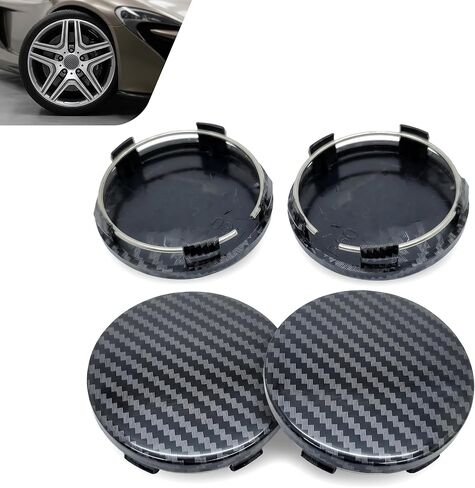 4 PCS Car Wheel Center Caps, Snap-in Wheel Center Hub Cover, 60MM/2.36In OD 56MM/2.2In ID, Anti-Falling Vehicle Rim Hub Cap, Universal Wheel Hub Decoration for Cars SUVs Trucks (Black) in Kuwait