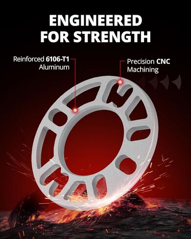 EVIL ENERGY 4X(98-120mm) / 5X(100-120mm) فواصل عجلات عالمية، سمك 10 مم مع تجويف محور 78 مم، PCD متعدد 4x100، 4x108، 4x110، 5x114.3، 5x4.5، 5x120، غير محوري 4 قطع فضية in Kuwait