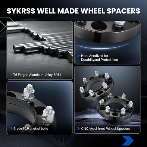 1inch 6x5.5 Wheel Spacers Compatible with Toyota 96-22 4Runner FJ Cruiser Sequoia Tacoma Tundra, Compatible with Lexus GX460 GX470, 106mm Center Bore & 6 Lug M12x1.5 Studs & 139.7mm, 4PCS in Kuwait