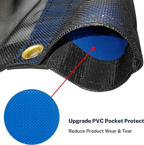 Dump Trailer Tarp 7'X18' - Heavy Duty 18oz PVC Coated Dump Truck Mesh Tarp with Double Pockets,Reinforced Double Needle Stitch Webbing Ripping Tearing Stop,No Rust Thicker Brass Grommets,Uv-Protective in Saudi Arabia