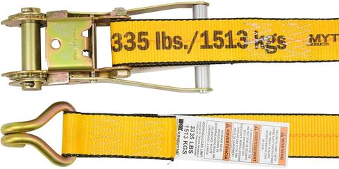 Mytee Products Kinedyne 10 Pack Ratchet Tie-Down Straps with Wire Hook, 2"x30' Yellow Ratchet Strap 10,000 Lbs Breaking Strength Heavy Duty Tie Down Ratchet Straps for Flatbed, Truck, Trailers Pickup in Kuwait