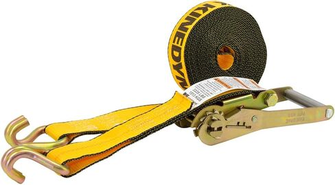 Mytee Products Kinedyne 10 Pack Ratchet Tie-Down Straps with Wire Hook, 2"x30' Yellow Ratchet Strap 10,000 Lbs Breaking Strength Heavy Duty Tie Down Ratchet Straps for Flatbed, Truck, Trailers Pickup in Kuwait