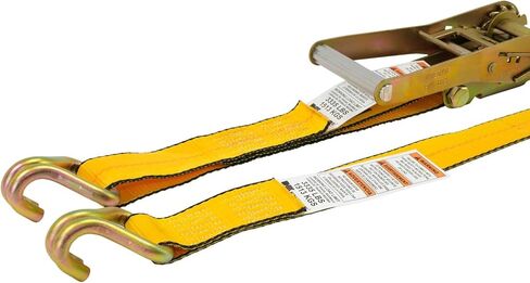 Mytee Products Kinedyne 10 Pack Ratchet Tie-Down Straps with Wire Hook, 2"x30' Yellow Ratchet Strap 10,000 Lbs Breaking Strength Heavy Duty Tie Down Ratchet Straps for Flatbed, Truck, Trailers Pickup in Kuwait