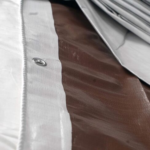 Watershed Innovations HydraTarp 20 Ft. X 30 Ft. Premium Heavy Duty Waterproof Tarp - 18mil Thick - White/Brown Reversible Tarp with D-Rings in Saudi Arabia