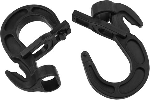 Lovelysp Plastic Shock Cord Hooks Elastic Plastic Shock Cords Bungee Cord Hooks for 1/4 "and 3/8" Bungee Cords (Black) 12pcs in Saudi Arabia