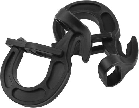 Lovelysp Plastic Shock Cord Hooks Elastic Plastic Shock Cords Bungee Cord Hooks for 1/4 "and 3/8" Bungee Cords (Black) 12pcs in Saudi Arabia