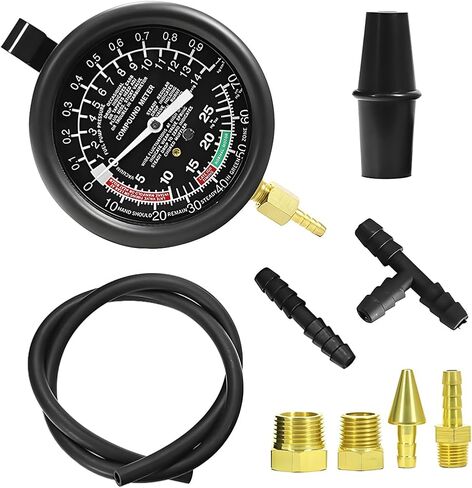Car Fuel Pump and Vacuum Tester Gauge, 9PCS Vehicle Carburetor Pressure Diagnostics Leakage Tool Kit, Automotive Fuel Pump Testing Meters, Universal for SUV Sedan Truck in Saudi Arabia