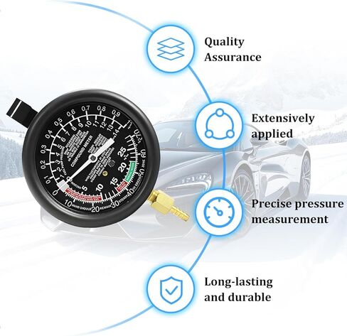 Car Fuel Pump and Vacuum Tester Gauge, 9PCS Vehicle Carburetor Pressure Diagnostics Leakage Tool Kit, Automotive Fuel Pump Testing Meters, Universal for SUV Sedan Truck in Saudi Arabia