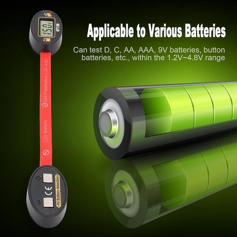 Geevorks LCD Battery Voltage Tester Digital Battery Tester LCD Display Battery Level Detector for 1.2V 4.8V AA AAA C D 9V Button Batteries with No Built in Power Needed in Kuwait