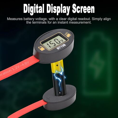 Geevorks LCD Battery Voltage Tester Digital Battery Tester LCD Display Battery Level Detector for 1.2V 4.8V AA AAA C D 9V Button Batteries with No Built in Power Needed in Kuwait