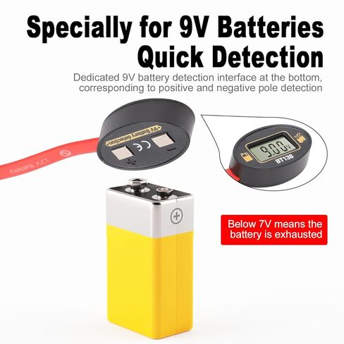 Geevorks LCD Battery Voltage Tester Digital Battery Tester LCD Display Battery Level Detector for 1.2V 4.8V AA AAA C D 9V Button Batteries with No Built in Power Needed in Kuwait